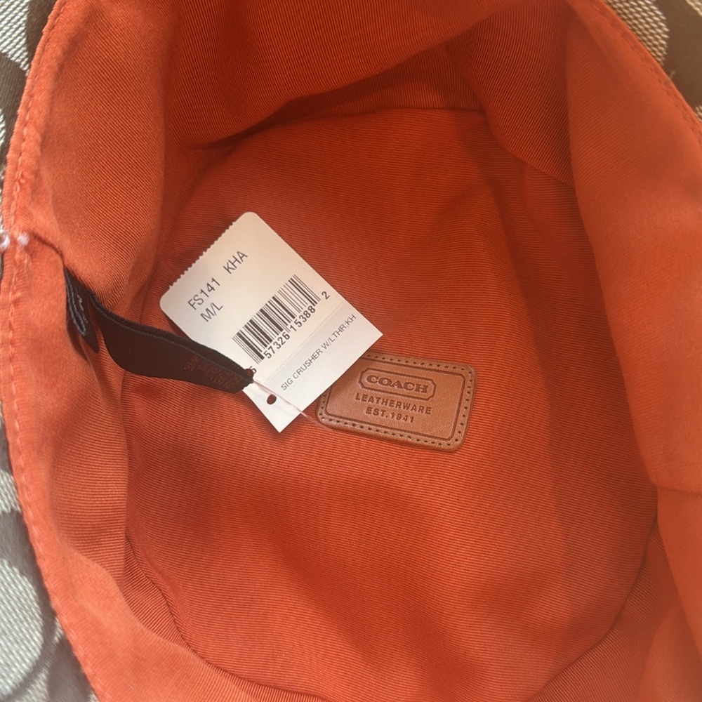 Coach (Vintage -2000s) New with Tags Signature Crusher Bucket Hat Size Med/Lrg - Picture 4 of 6